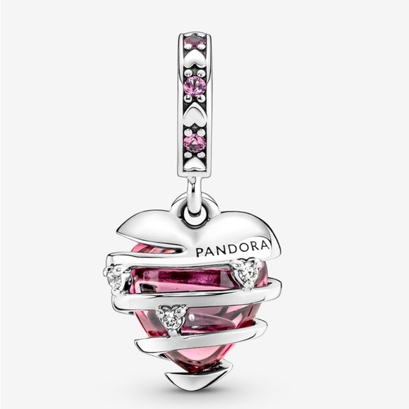 PANDORA Reveal Your Love Heart Spiral Dangle Charm w/box - Picture 2 of 11